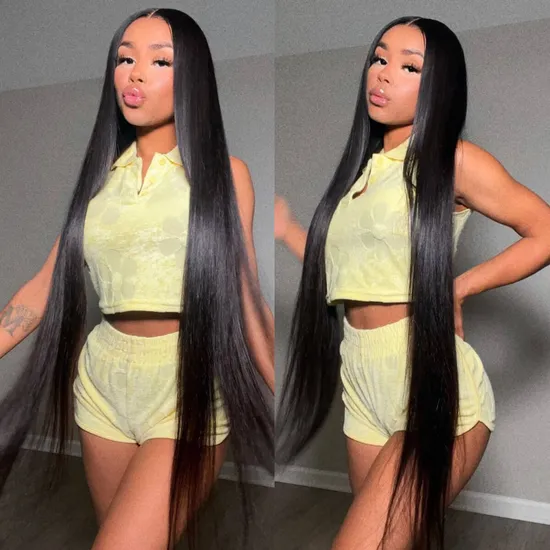 Cheveux Humains 13X4 HD Transparent Lace Front Wigs Silky Straight Human Hair Lace Frontal Wigs