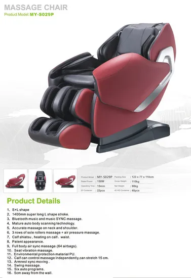My-S029p Medical Beauty Health Home Electric Smart Massage Chair for Full Body