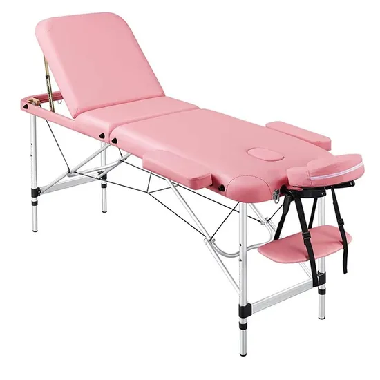 Adjustable Folding SPA Bed for Pregnant Women Portable 3-Section 70cm Aluminum Massage Table with Hole for Face