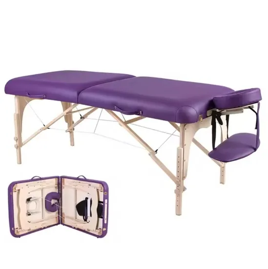 Beauty SPA Wooden Frame Lash Bed Eyelash Bed 2 Section Folding Massage Table Bed