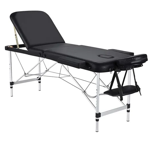 Hot Selling Foldable 3 section Aluminium Massage Table Round Corner Leather Massage Bed Equipment Furniture Table for Beauty,Salon (ZG28-012)