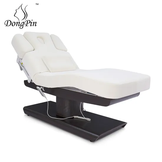 Heating Wood LED Base 3 Motor Massage Beauty Bed Can Be Customized Color Face Bed for Beauty Salon