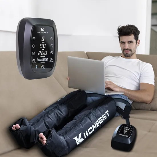 6 Chambers with 5200mAh Custom Logo Air Pump Compression Pressure Therapy Recovery Boots Full Leg Massager System Machine