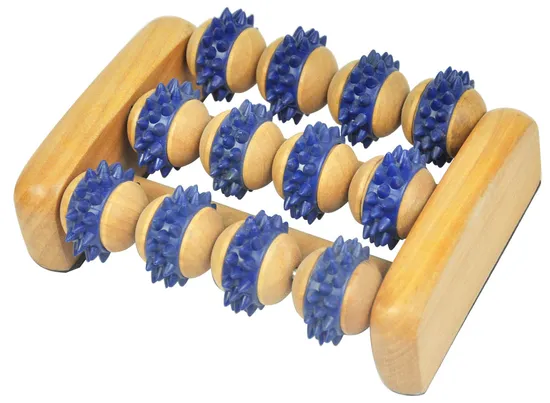 Wood Foot Massager 12 Balls Wooden Roller Stress Relief Body Massage Relax Feet