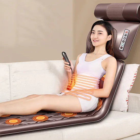 Hot Sale High Quality Shiatsu Neck Back Waist Heat Cushion Electric Mat Vibrating Massage Mattress
