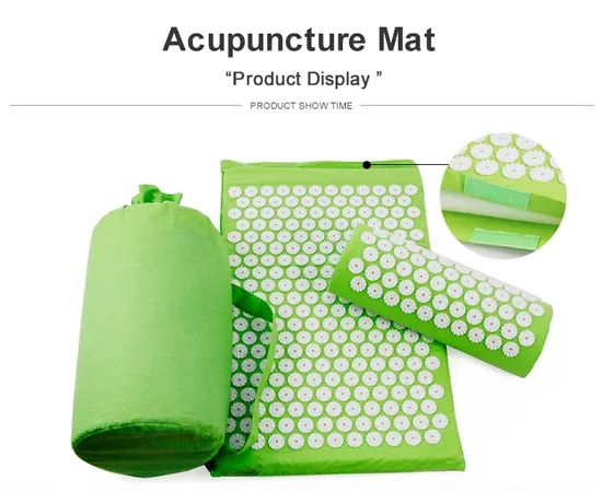Acupressure Mat with Pillow Set Foot Lotus Plastic Spikes Massage
