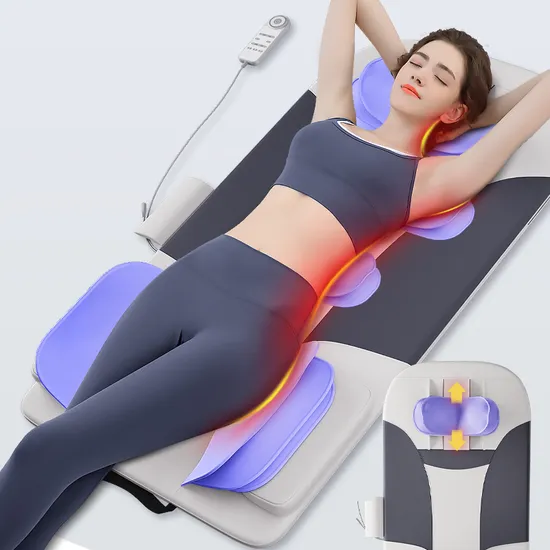 Massage Mattress with Airbag Warm & Hot Compress with Remote Control Foldable Massage Waist Back Neck Buttocks Cushion