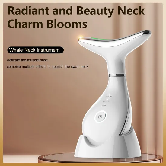 Electric Portable Anti-Aging Wrinkle Removal RF V Face Lift Neck Beauty Device with 3 Colors LED Light Therapy Beauty Machine