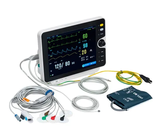 Medical Equipment Vital Signs Monitor with Trolley Medical Multiparameter 12.1 Inch ECG Patient Monitor