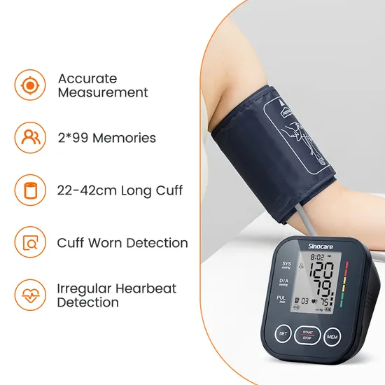 Digital Blood Pressure Monitor Electronic Sphygmomanometer Upper Arm Blood Pressure Monitor Home Use Blood Pressure Monitor
