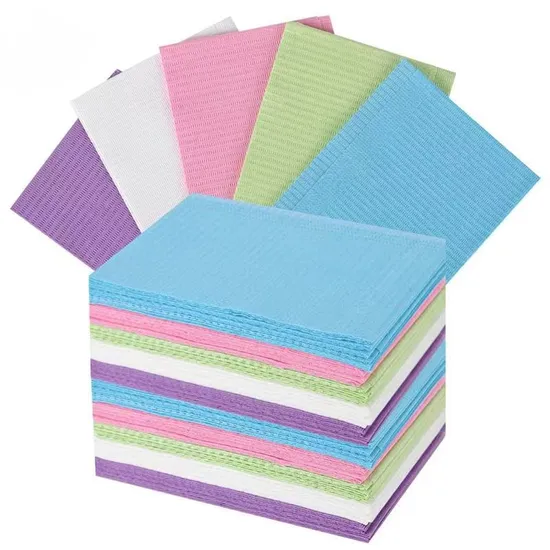 Eco-Friendly Waterproof Absorbent Colorful Disposable Medical Dental Bibs