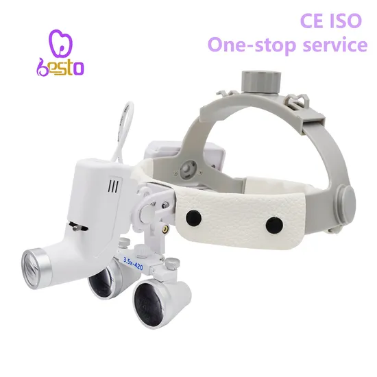 Dental Surgical LED Headlight Headband Dentist Binocular Loupes Brightness Spot Adjustable Headlamp 3.5X Loupes