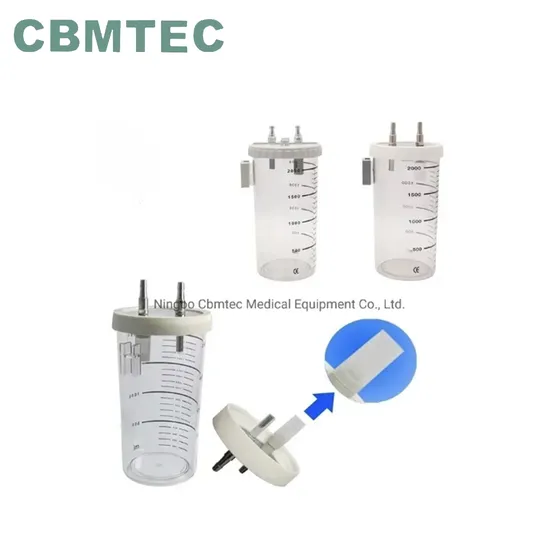 Hot Selling Medical Vacuum Canister Medical Suction Bottle 2L with Floated Safety Valve Design