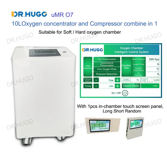 Dr. Hugo Umr O7 High Quality 10L Oxygen Concentrator+Compressor with Touch Screen Panel for Udr C3 Mini Hard Oxygen Chamber