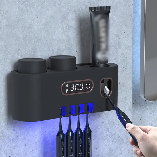 Home Use Toothbrush Place Rack Toothbrush Holder Wall Mounted with UV Sterilizing UV LED Sterilizer