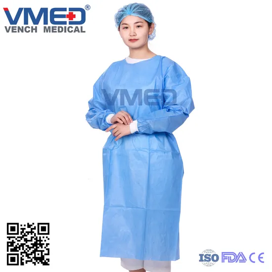 Sterile Disposable Impervious SMS Surgical Gown, Hospital Dental Use Surgical Gown, Protective SMS Surgical Gown/Patient Gown