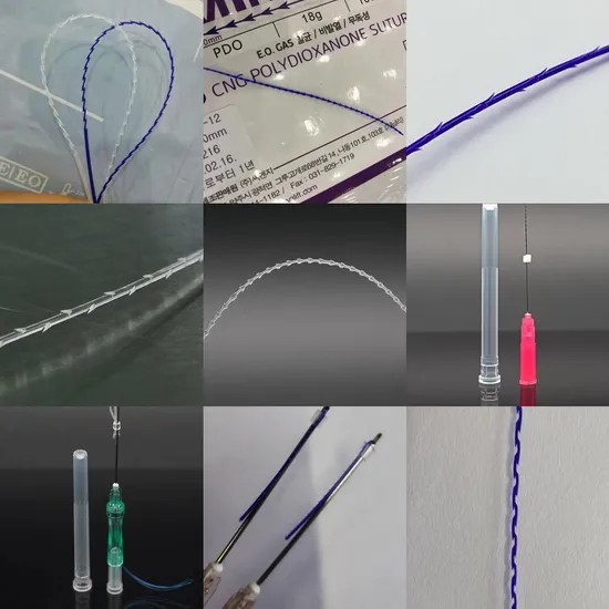 Korea Minerva Absorbable Hilos Pdo Pcl Plla Fish Press 6D Barbed Cog 18g100mm Eye 30g25mm Nose19g60mm Mono 4D Single Tornodo Screw Lifting Threads