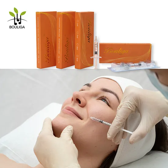 Bouliga 1ml Crosslinked Hyaluronic Acid Dermal Filler, Hyaluronic Acid Injections, Ha Filler for Face Beauty, Eye, Buttocks, Breast, Nose, Lips Enhancement