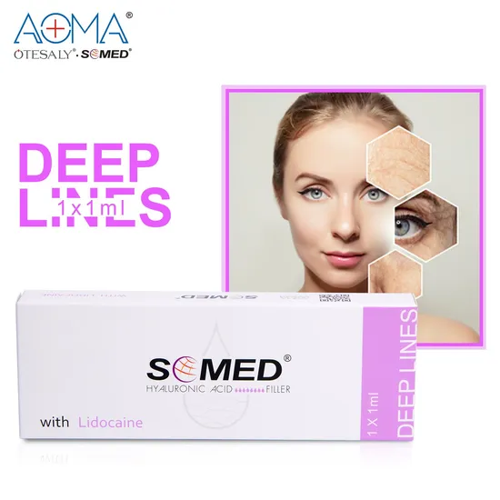 Somed Best Cross-Linked Hyaluronic Acid with Lido Injectable Dermal Filler for Lips