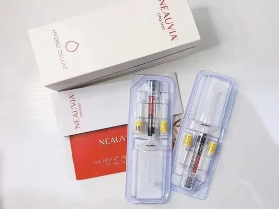 Neauvia Filler Lips Logo Skin Booster Before and After Picture Organic Hydro 2*1ml Skin Care Mesotherapy 18 Mg/Ml High Pure Hyaluronic Acid