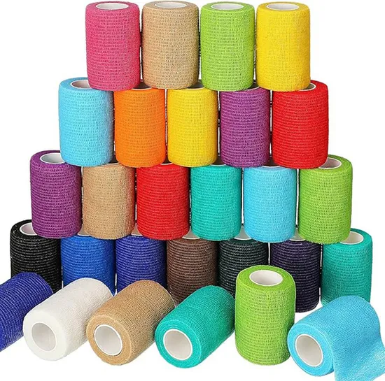 Custom Wrap Vet Wrap Non Woven Elastic Cohesive Bandage Tattoo Grip Self Adhesive Bandage