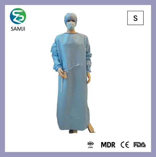 Sterile SMS Surgical Gown Protective Reinforced Surgical Gown Waterproof Gown S
