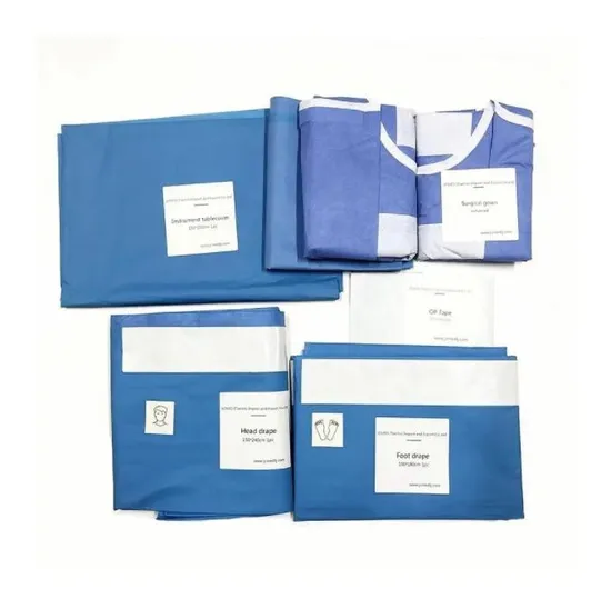 SJ Disposable Blue Customized Kit Surgical By Pass Cardiovaskuler Angiography Angio Drape Pack