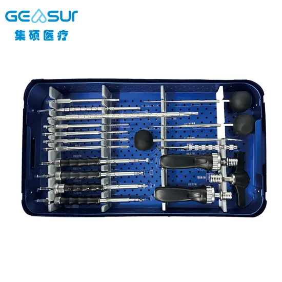 5.5 Pedicle Screw for Spine Nail-Rod Instrument Sets, Lumbar Posterior Titanium Rod Installation, Orthopedic Surgical Instrument Set