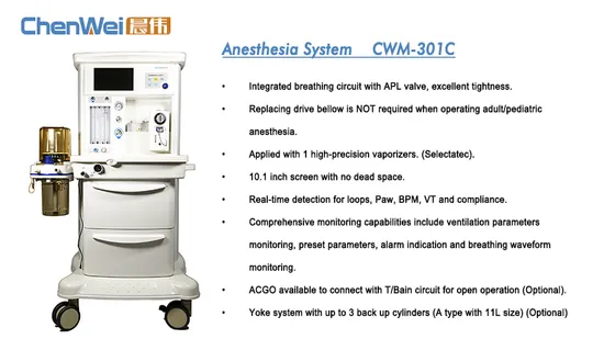 Accurate Mechanical Flowmeter Selectetec Vaporizer Anesthesia Machine (CWM-301C)