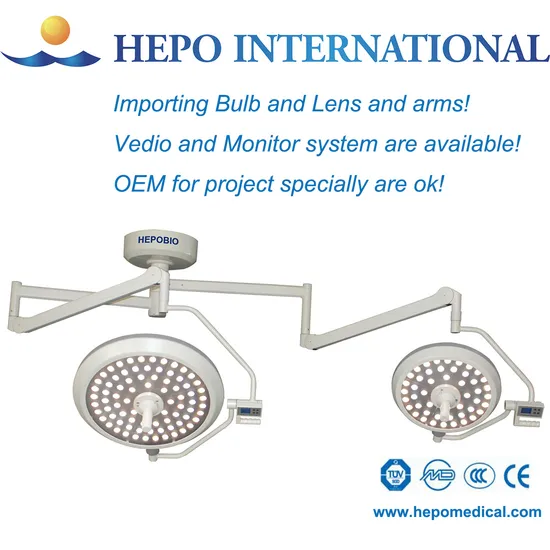 Ceiling Top CE Certificated Double Head Surgical LED Shadowless Operating Lighting Lamp