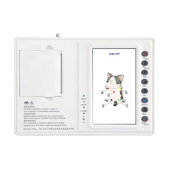 Veterinary Hospital Clinic Pet Compact ECG Machine for High Precision Cardiac Activity Analysis Detecting System Monitoring for Small Animals