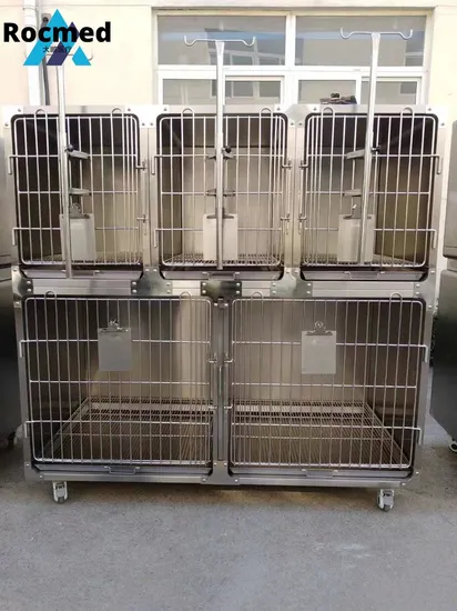 Customized Manufacturer Cage Veterinary Stainless Steel Pet Cat Dog Cages for Vet Bird Animal Wholesale Price
