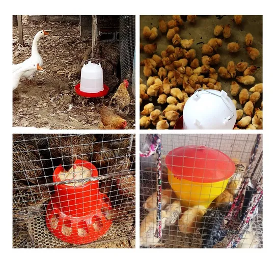 Plastic Poultry Feeder Pan Bucket Animal Feeders Water Drinker Farm Chicken Feeder