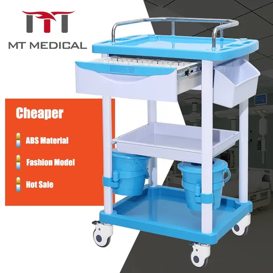 Luxurious ABS Plastic Medicine Medical Cart Emergency Treatment Trolley