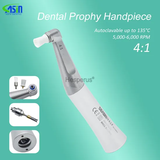 Dental 4: 1 Prophy Handpiece Prophy Contra Angle Low Speed Handpiece for Dental Prophylaxis Screw-in Cup Prophy Brush
