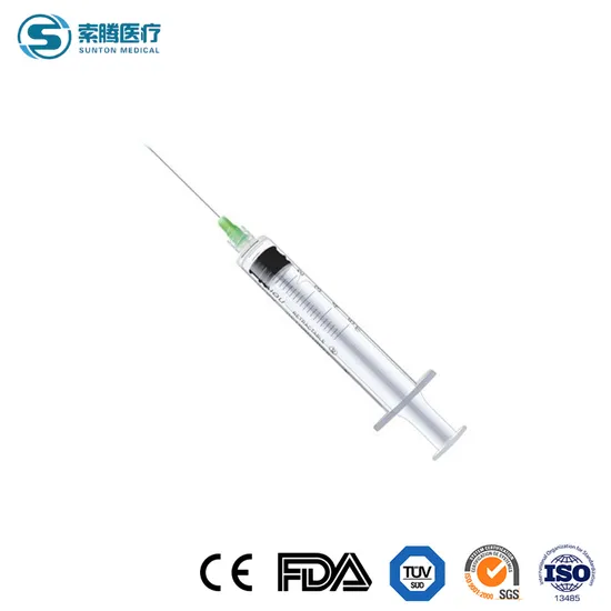 Sunton Syringe Bottle China Feeding Syringe Supplier Disposable Vaccine Syringes 1ml Medical Injection Plastic Luer Lock Slip Auto-Disable Syringes with Needle