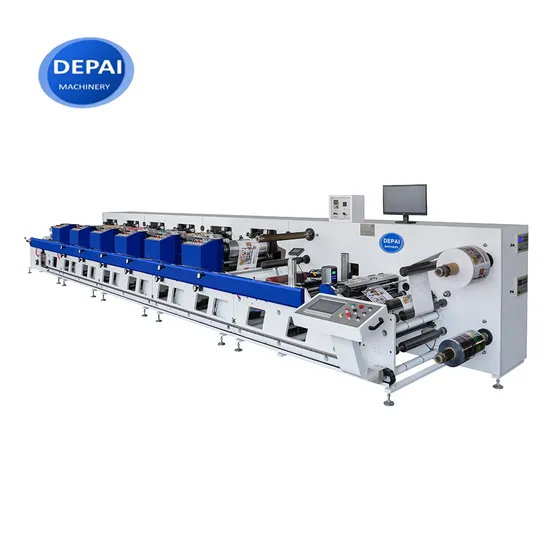 4 Colors Paper Label Thermal Label Roll to Roll Horizontal Printing Machine with Slitting