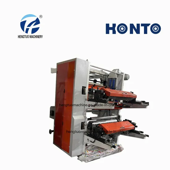 2 Colors Stack Type Roll to Roll Plastic Film Flexo Printing Machine