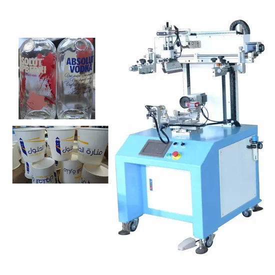 PLC Control Cylindrical Screen Printer with Automatic Registration Bottle Screen Printing Machine