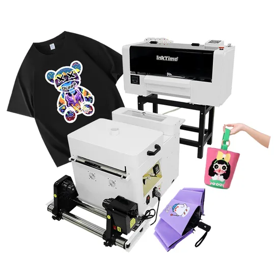 Dual I3200 Dual XP600 A3 Dtf Printer 37 Cm Direct Transfer Film Printer with Dtf Shaking Powder Machine for T-Shirt