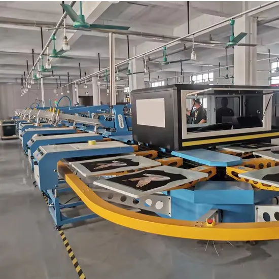 6 Print Head Automatic Rotary Carousel Tee Shirt Silk Screen Printing Machine