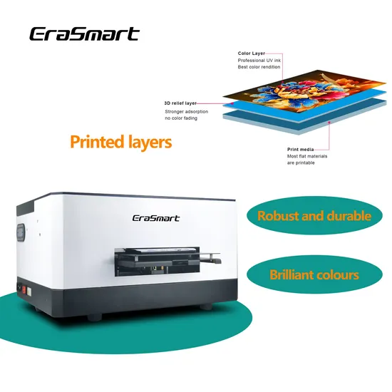 Erasmart UV Phone Case Printer Resolution High Quality A5 Card Printing Machine