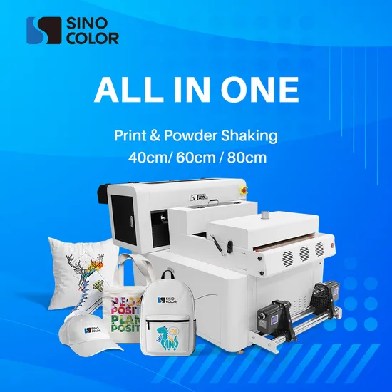 Best Selling Sinocolor 40cm 60cm 80cm with Dual/ Four I1600 I3200 Heads T Shirt Dtf Printer with Shaker