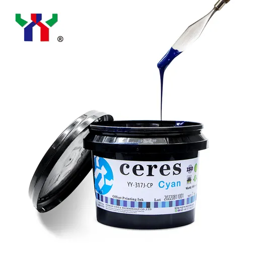 High Quality Ceres UV Offset Ink for Cup, High Adhesive Force for Cards, Cmyk Color, 1kg/Can