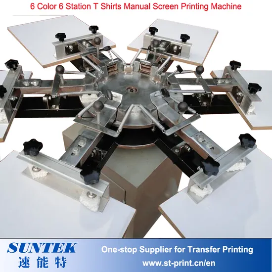 Multi-Color Multi-Station T Shirts Manual Screen Printing Machine