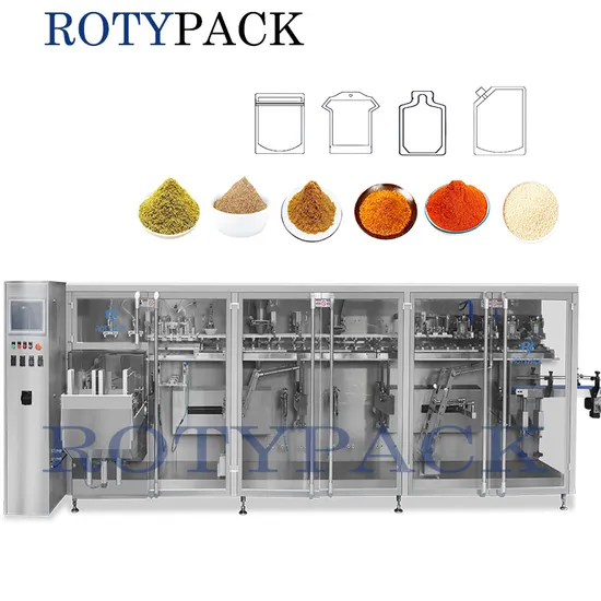 Rotypack Zipper Stand-up Pouch Horizontal Packaging Machine Filling Ketchup Sause