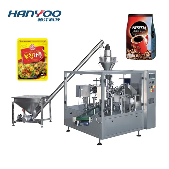 Automatic Standing Food Powder Pouch Bag Rotary Packing Machine Additive Powder Premade Filling and Sealing Packaging Machine