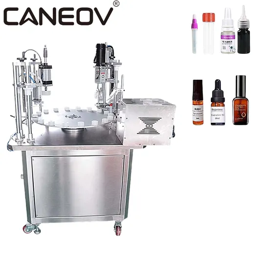 Small Dose Reagent Bottle Liquid Perfume Cosmetic Rotary Liquid Filling Machine Equipment Turntable Automatic Liquid Filling Machine