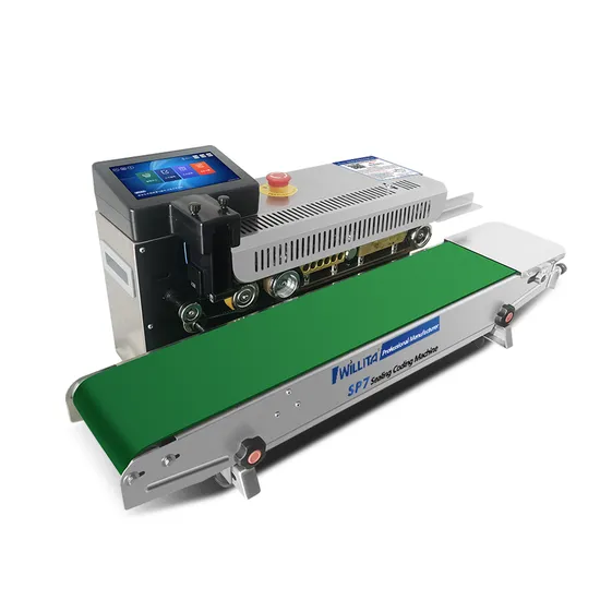 Horizontal Deepened Continuous Band Heat Sealer with Tij Inkjet Code Printer Plastic Bag Sealing Machine Factory Price