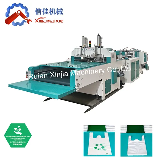 China Factory Price High Speed Automatic Biodegradable Polythene HDPE LDPE Film T-Shirt Plastic Bag Making Machine for Shopping Supermarket Bag